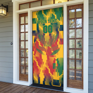 Personalized South Africa Football Door Cover South African Flag Inspiration - Soccer Graphic Bold Color Blocks