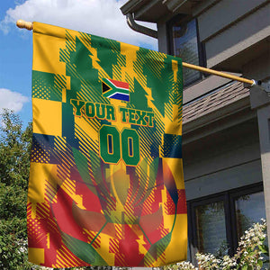 Personalized South Africa Football Garden Flag South African Flag Inspiration - Soccer Graphic Bold Color Blocks
