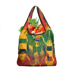 Personalized South Africa Football Grocery Bag South African Flag Inspiration - Soccer Graphic Bold Color Blocks