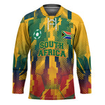 Personalized South Africa Football Hockey Jersey South African Flag Inspiration - Soccer Graphic Bold Color Blocks