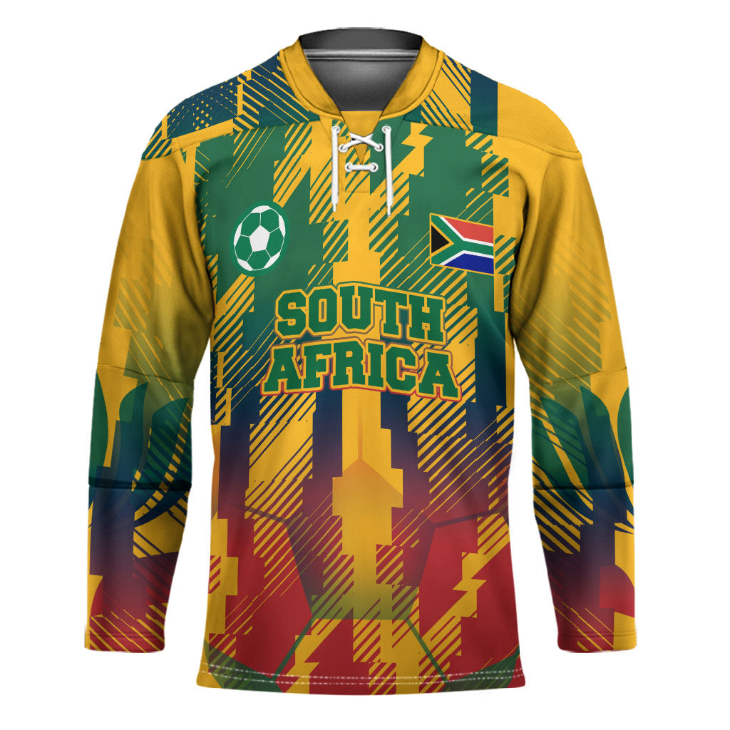 Personalized South Africa Football Hockey Jersey South African Flag Inspiration - Soccer Graphic Bold Color Blocks