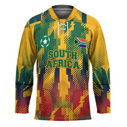 Personalized South Africa Football Hockey Jersey South African Flag Inspiration - Soccer Graphic Bold Color Blocks