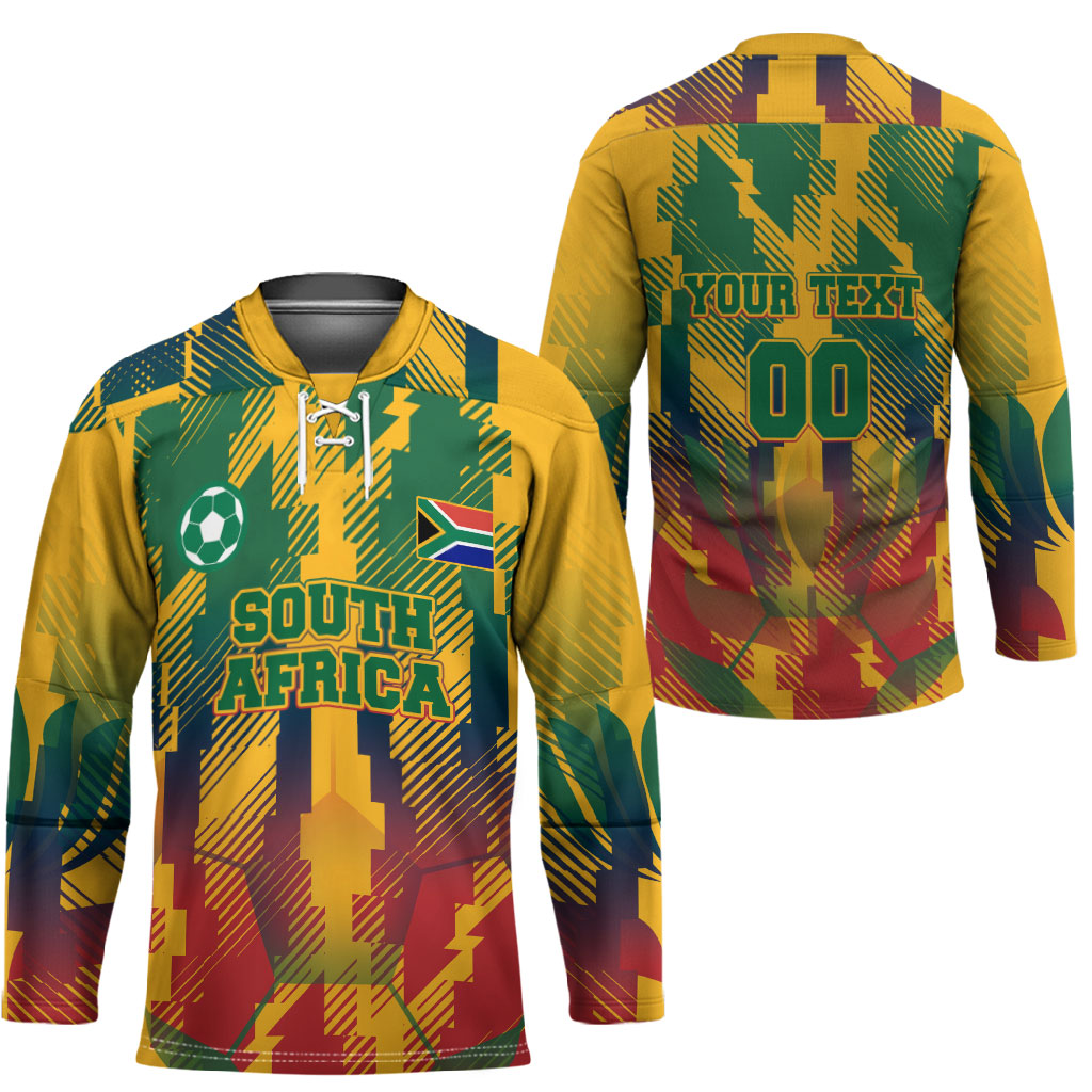 Personalized South Africa Football Hockey Jersey South African Flag Inspiration - Soccer Graphic Bold Color Blocks