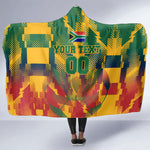 Personalized South Africa Football Hooded Blanket South African Flag Inspiration - Soccer Graphic Bold Color Blocks