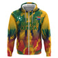 Personalized South Africa Football Hoodie South African Flag Inspiration - Soccer Graphic Bold Color Blocks