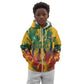 Personalized South Africa Football Kid Hoodie South African Flag Inspiration - Soccer Graphic Bold Color Blocks