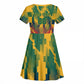 Personalized South Africa Football Kid Short Sleeve Dress South African Flag Inspiration - Soccer Graphic Bold Color Blocks