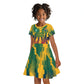 Personalized South Africa Football Kid Short Sleeve Dress South African Flag Inspiration - Soccer Graphic Bold Color Blocks