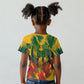 Personalized South Africa Football Kid T shirt South African Flag Inspiration - Soccer Graphic Bold Color Blocks