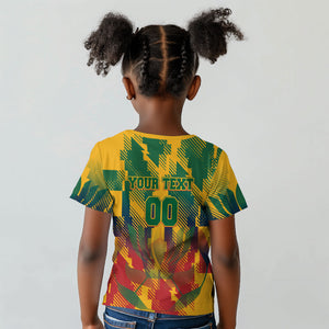 Personalized South Africa Football Kid T shirt South African Flag Inspiration - Soccer Graphic Bold Color Blocks