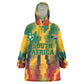 Personalized South Africa Football Kid Wearable Blanket Hoodie South African Flag Inspiration - Soccer Graphic Bold Color Blocks