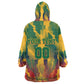 Personalized South Africa Football Kid Wearable Blanket Hoodie South African Flag Inspiration - Soccer Graphic Bold Color Blocks