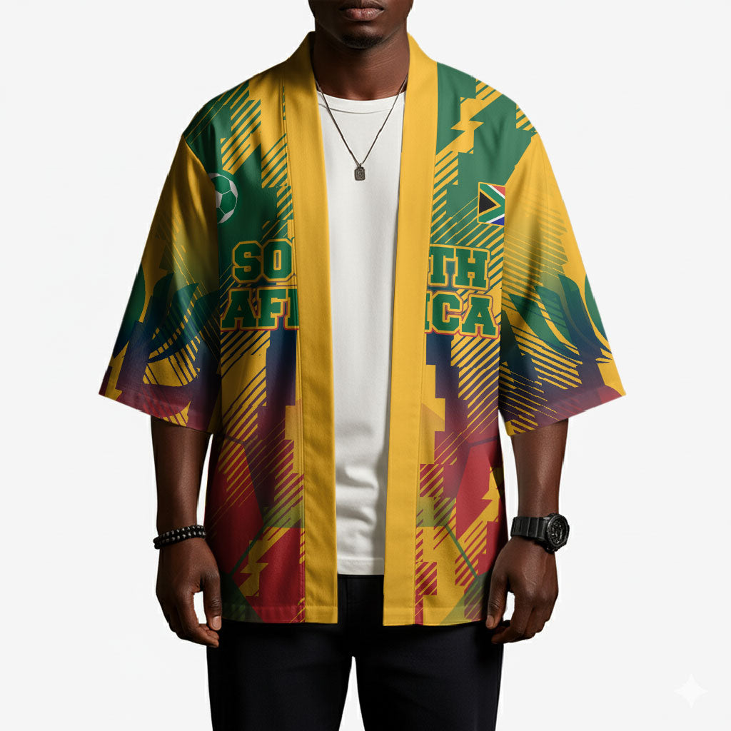 Personalized South Africa Football Kimono South African Flag Inspiration - Soccer Graphic Bold Color Blocks