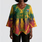 Personalized South Africa Football Kimono Sleeve Blouse South African Flag Inspiration - Soccer Graphic Bold Color Blocks