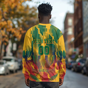 Personalized South Africa Football Long Sleeve Shirt South African Flag Inspiration - Soccer Graphic Bold Color Blocks