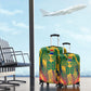 Personalized South Africa Football Luggage Cover South African Flag Inspiration - Soccer Graphic Bold Color Blocks
