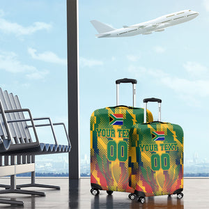 Personalized South Africa Football Luggage Cover South African Flag Inspiration - Soccer Graphic Bold Color Blocks