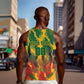 Personalized South Africa Football Men Tank Top South African Flag Inspiration - Soccer Graphic Bold Color Blocks