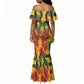 Personalized South Africa Football Mermaid Dress South African Flag Inspiration - Soccer Graphic Bold Color Blocks