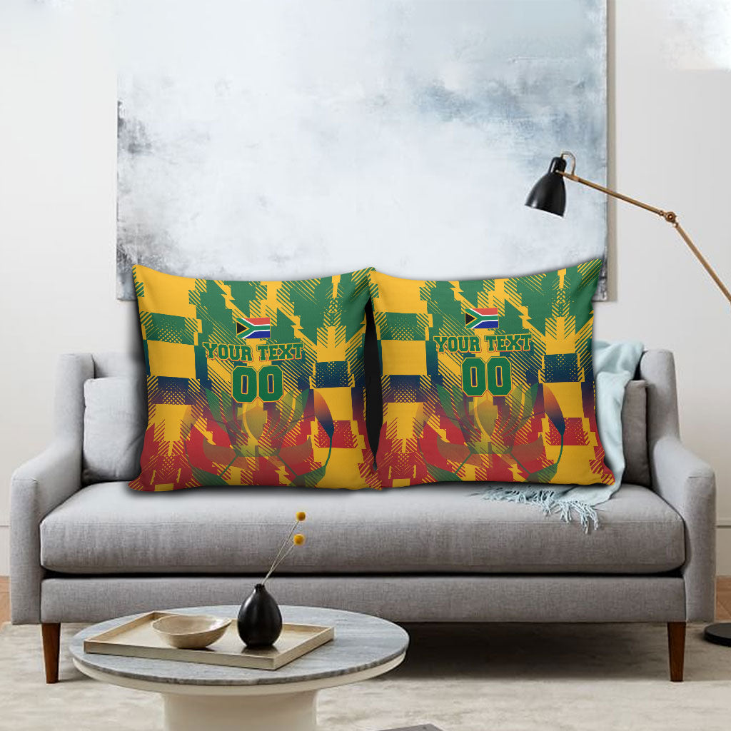 Personalized South Africa Football Pillow Cover South African Flag Inspiration - Soccer Graphic Bold Color Blocks