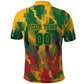 Personalized South Africa Football Polo Shirt South African Flag Inspiration - Soccer Graphic Bold Color Blocks