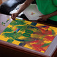 Personalized South Africa Football Puzzle South African Flag Inspiration - Soccer Graphic Bold Color Blocks