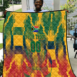 Personalized South Africa Football Quilt South African Flag Inspiration - Soccer Graphic Bold Color Blocks