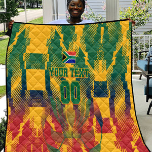 Personalized South Africa Football Quilt South African Flag Inspiration - Soccer Graphic Bold Color Blocks