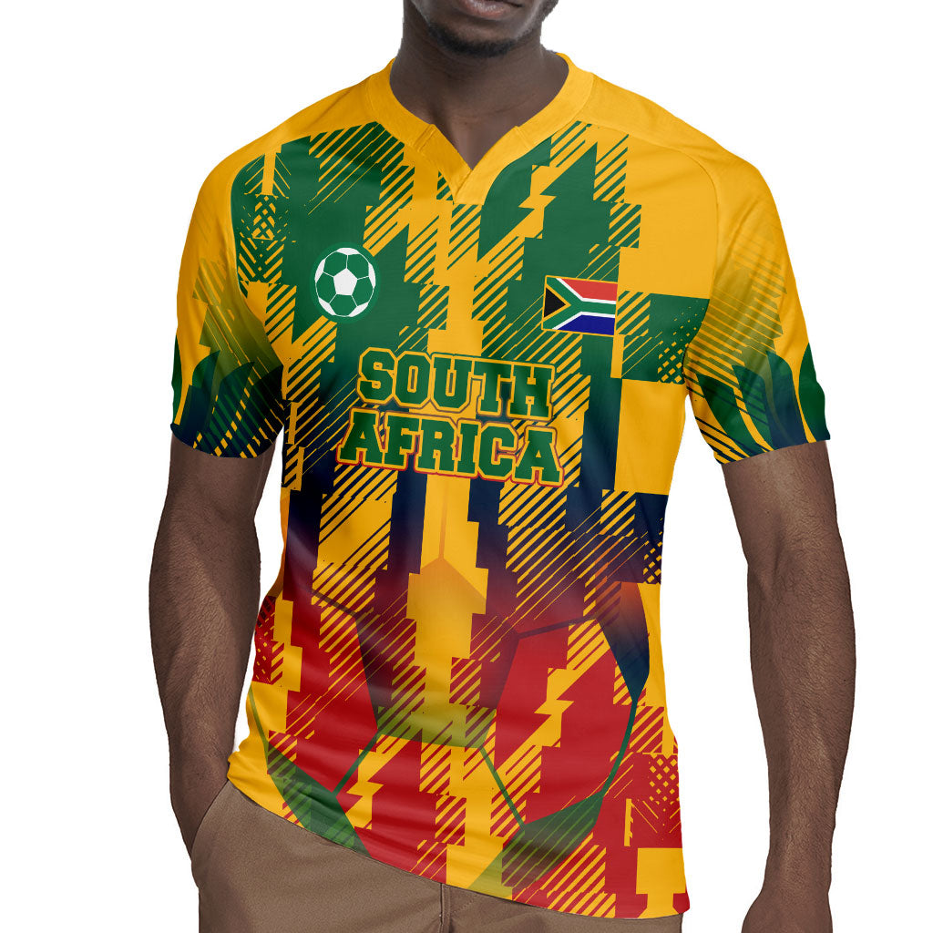 Personalized South Africa Football Rugby Jersey South African Flag Inspiration - Soccer Graphic Bold Color Blocks