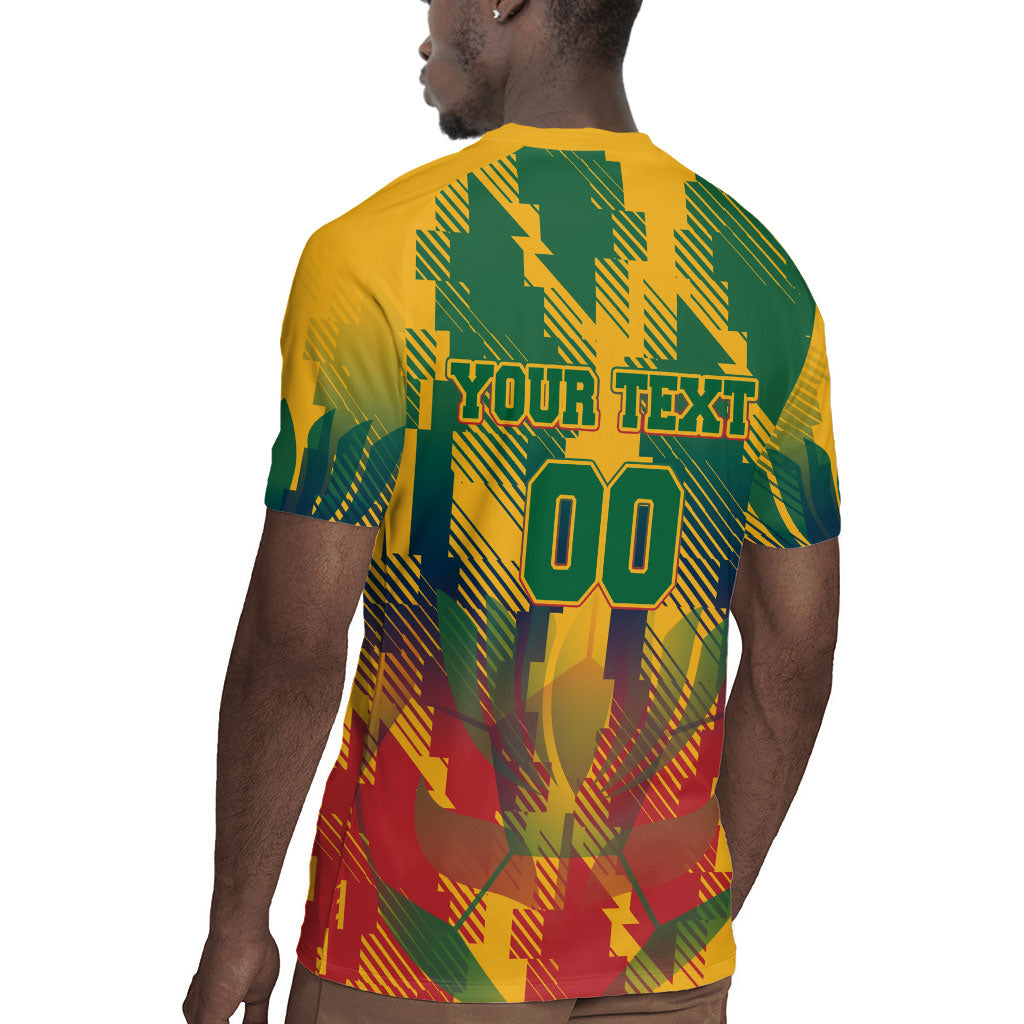 Personalized South Africa Football Rugby Jersey South African Flag Inspiration - Soccer Graphic Bold Color Blocks