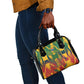 Personalized South Africa Football Shoulder Handbag South African Flag Inspiration - Soccer Graphic Bold Color Blocks