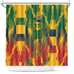 Personalized South Africa Football Shower Curtain South African Flag Inspiration - Soccer Graphic Bold Color Blocks