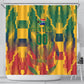 Personalized South Africa Football Shower Curtain South African Flag Inspiration - Soccer Graphic Bold Color Blocks