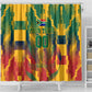 Personalized South Africa Football Shower Curtain South African Flag Inspiration - Soccer Graphic Bold Color Blocks