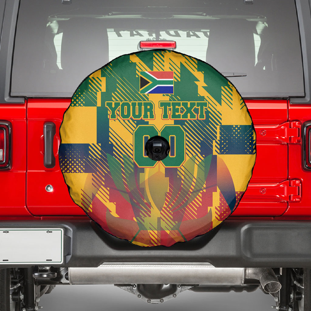 Personalized South Africa Football Spare Tire Cover South African Flag Inspiration - Soccer Graphic Bold Color Blocks
