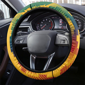 South Africa Football Steering Wheel Cover South African Flag Inspiration - Soccer Graphic Bold Color Blocks