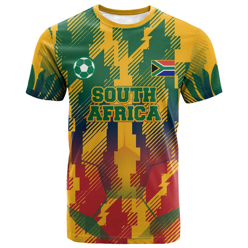 Personalized South Africa Football T shirt South African Flag Inspiration - Soccer Graphic Bold Color Blocks