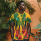 Personalized South Africa Football T shirt South African Flag Inspiration - Soccer Graphic Bold Color Blocks