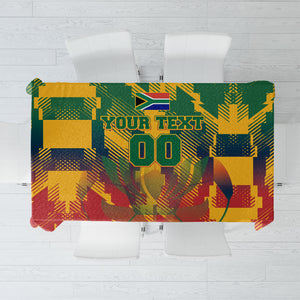 Personalized South Africa Football Tablecloth South African Flag Inspiration - Soccer Graphic Bold Color Blocks