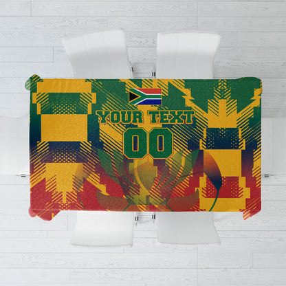 Personalized South Africa Football Tablecloth South African Flag Inspiration - Soccer Graphic Bold Color Blocks