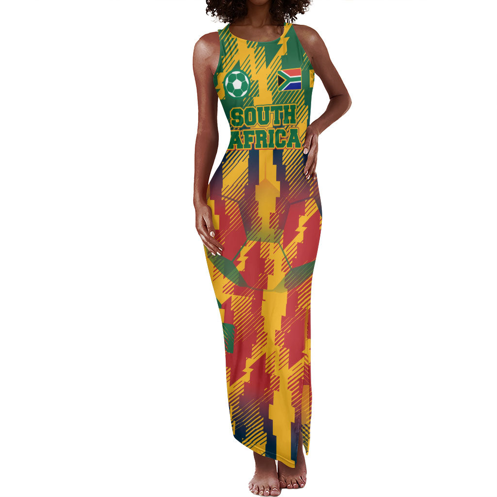 Personalized South Africa Football Tank Maxi Dress South African Flag Inspiration - Soccer Graphic Bold Color Blocks