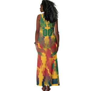 Personalized South Africa Football Tank Maxi Dress South African Flag Inspiration - Soccer Graphic Bold Color Blocks
