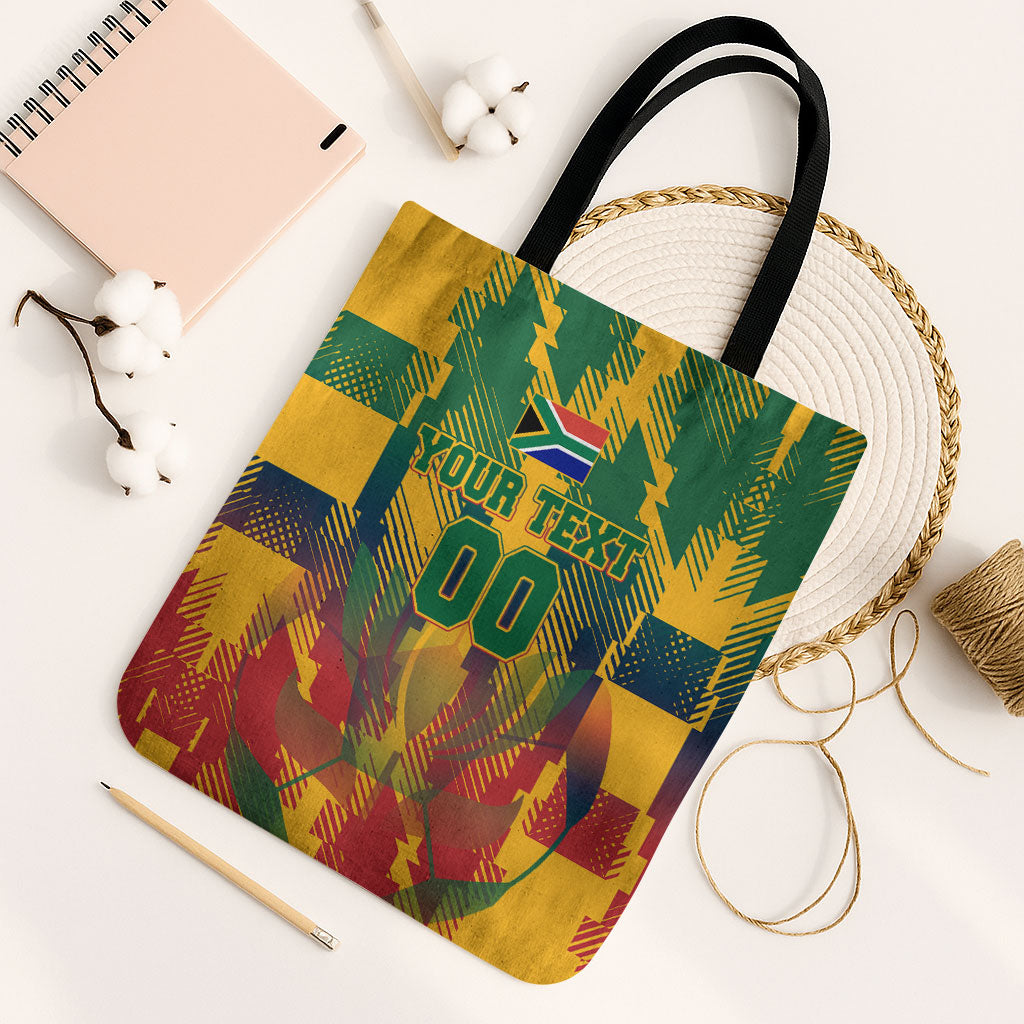 Personalized South Africa Football Tote Bag South African Flag Inspiration - Soccer Graphic Bold Color Blocks