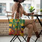Personalized South Africa Football Tote Bag South African Flag Inspiration - Soccer Graphic Bold Color Blocks