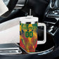 Personalized South Africa Football Tumbler With Handle South African Flag Inspiration - Soccer Graphic Bold Color Blocks