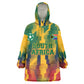 Personalized South Africa Football Wearable Blanket Hoodie South African Flag Inspiration - Soccer Graphic Bold Color Blocks