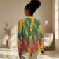 Personalized South Africa Football Women Casual Shirt South African Flag Inspiration - Soccer Graphic Bold Color Blocks