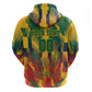 Personalized South Africa Football Zip Hoodie South African Flag Inspiration - Soccer Graphic Bold Color Blocks