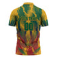 Personalized South Africa Football Zipper Polo Shirt South African Flag Inspiration - Soccer Graphic Bold Color Blocks