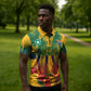 Personalized South Africa Football Zipper Polo Shirt South African Flag Inspiration - Soccer Graphic Bold Color Blocks